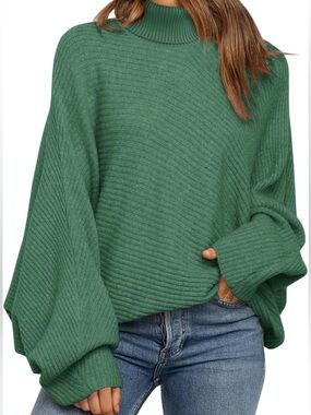 Mafullus Green Oversized Turtleneck Sweater Extra Large NWOT